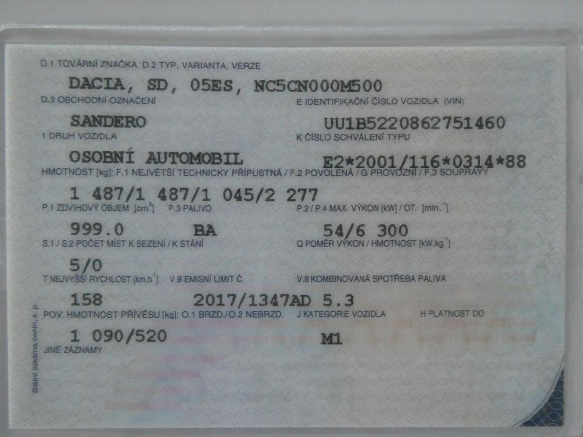 Dacia Sandero Hatchback 999,0 54 kw