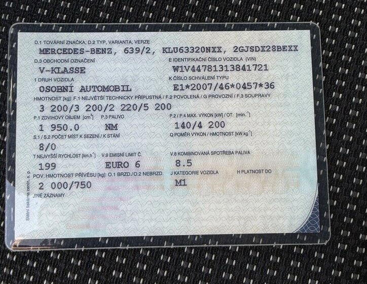 Mercedes-Benz Třídy V Kombi 2,0 l 140 kw