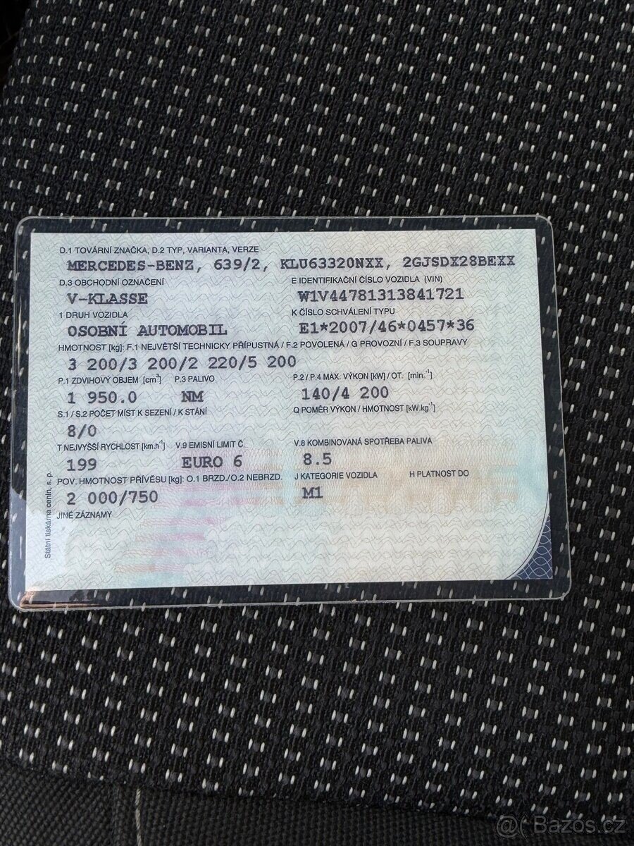 Mercedes-Benz Třídy V Kombi 2,0 l 140 kw