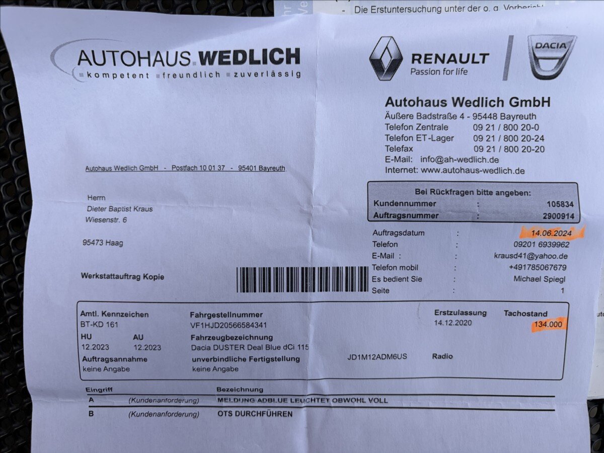 Dacia Duster SUV / Terénní 1,5 l 85 kw