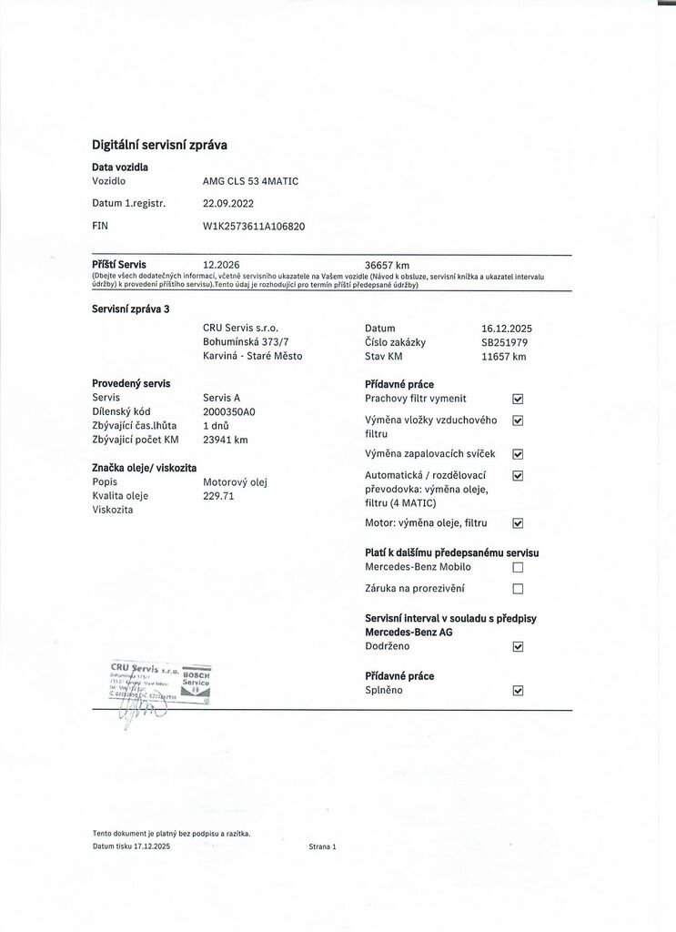 Mercedes-Benz CLS Sedan 3,0 l 320 kw