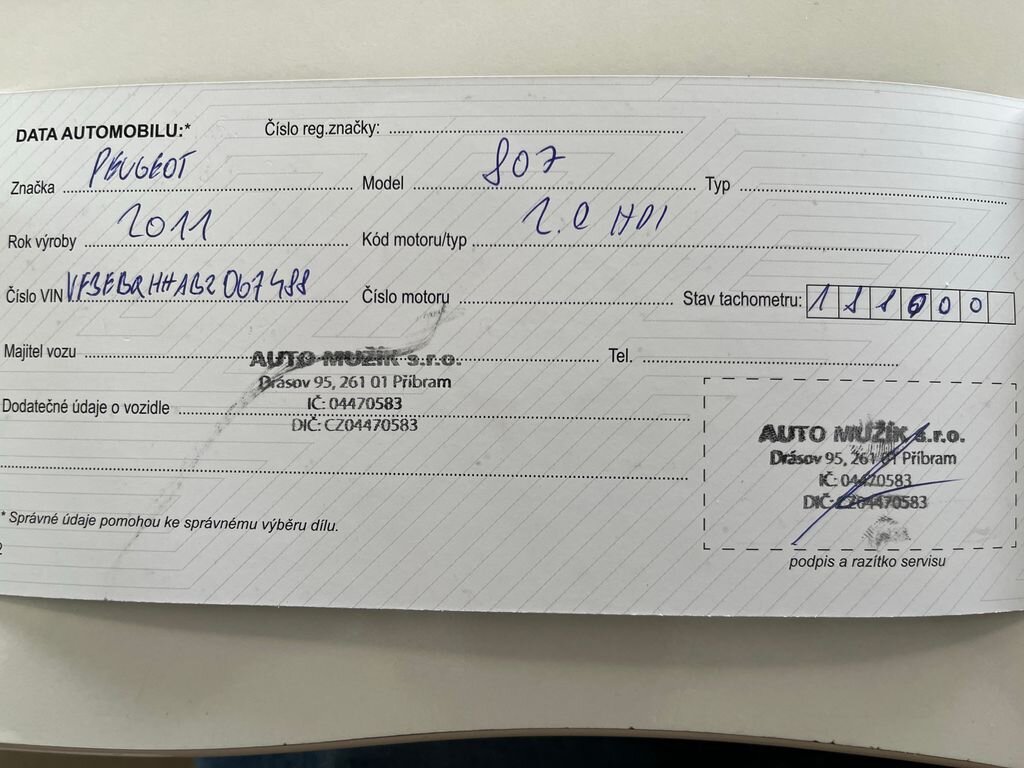 Peugeot 807 MPV 2,0 l 120 kw