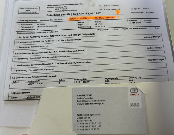 Toyota Yaris Hatchback 998,0 51 kw