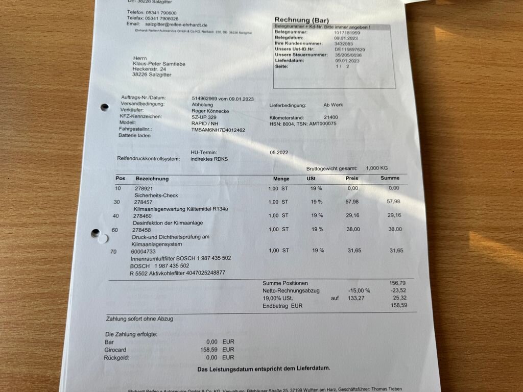 Škoda Rapid Sedan 1,2 l 63 kw