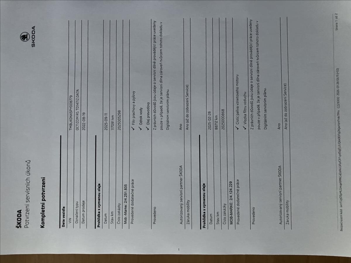 Škoda Octavia Kombi 2,0 l 147 kw