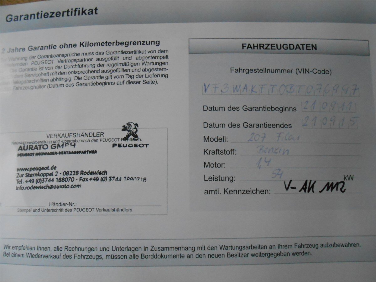 Peugeot 207 Hatchback 1,4 l 54 kw