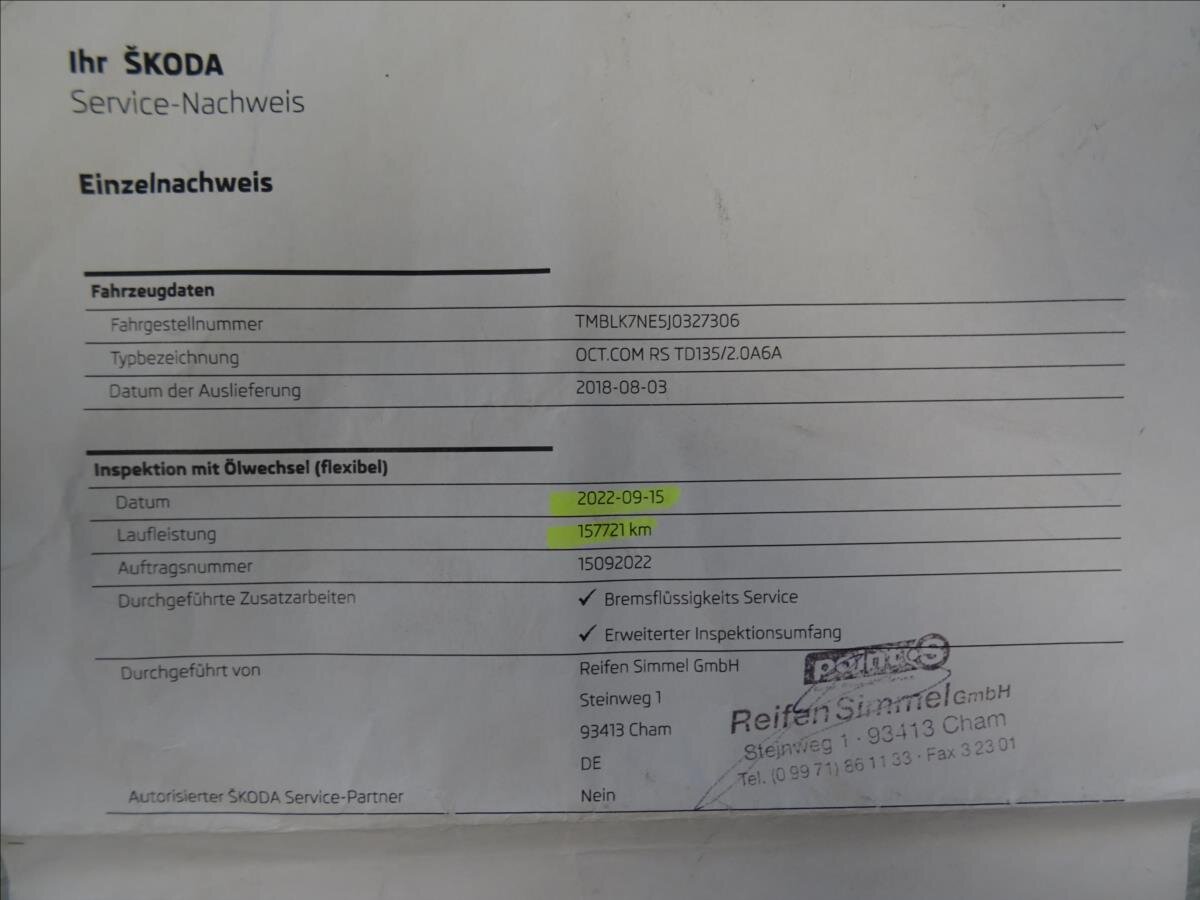 Škoda Octavia Kombi 2,0 l 135 kw