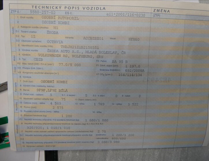 Škoda Octavia Kombi 1,2 l 77 kw