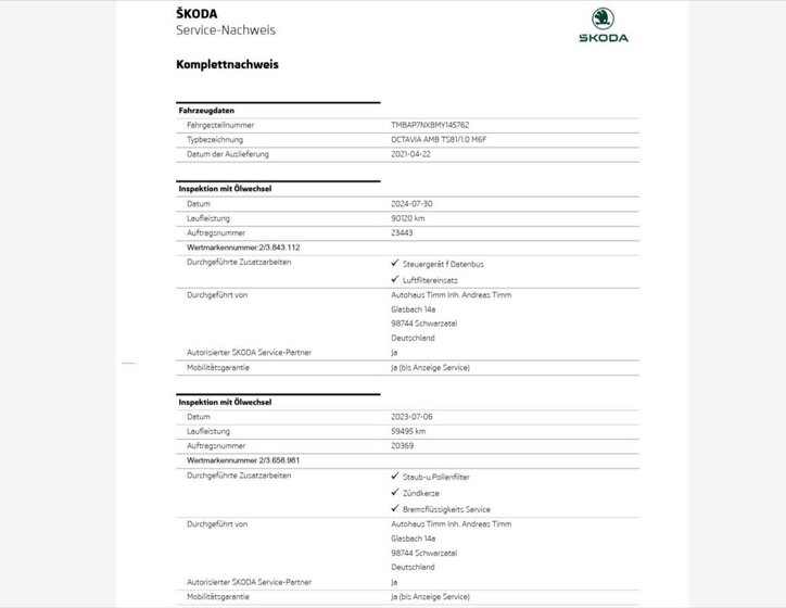 Škoda Octavia Ostatní 999,0 81 kw