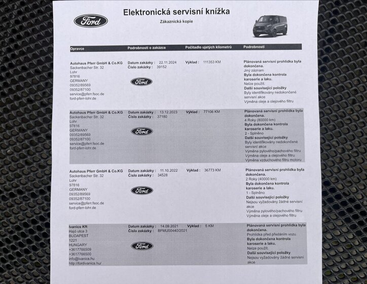 Ford Tourneo Custom Kombi 2,0 l 136 kw