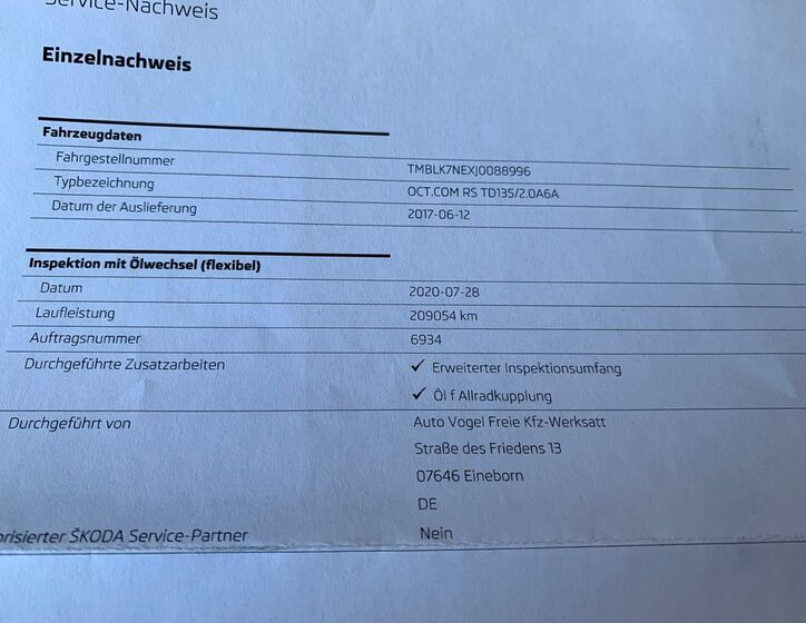 Škoda Octavia Kombi 2,0 l 135 kw