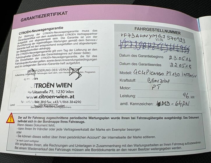 Citroën Grand C4 Picasso MPV 1,2 l 96 kw