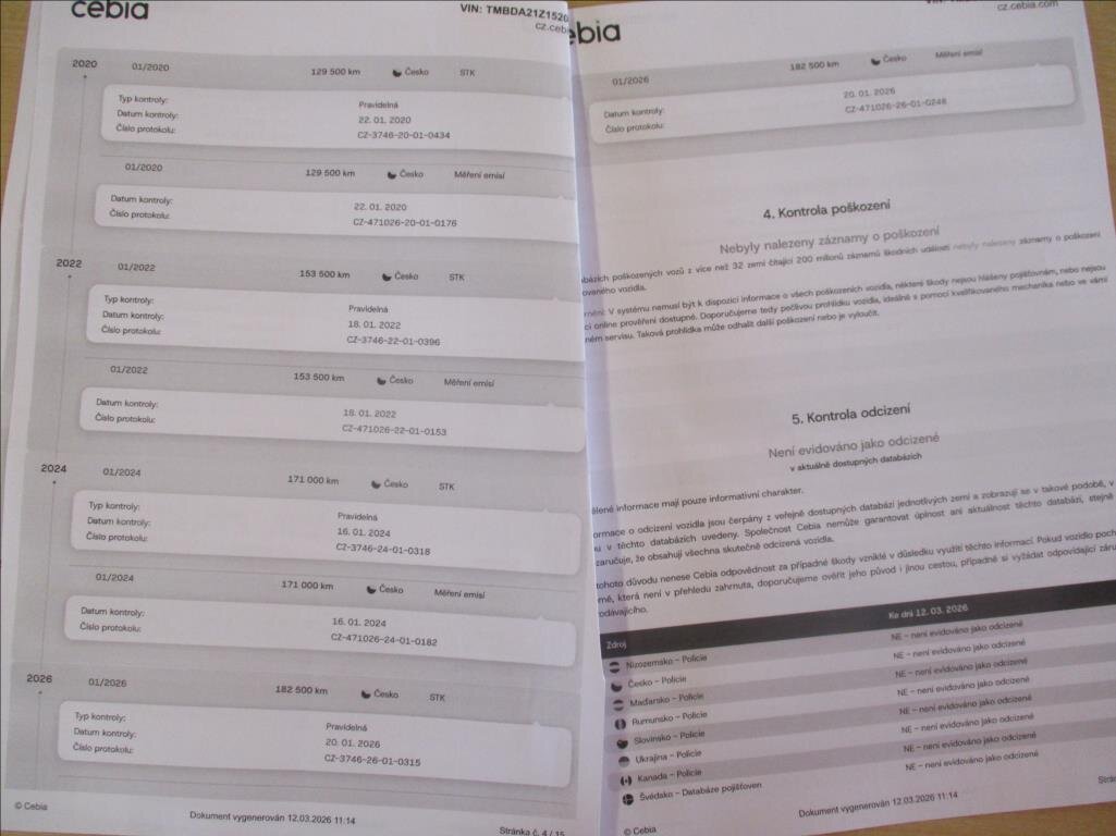 Škoda Octavia Sedan / Limuzína 1,6 l 75 kw