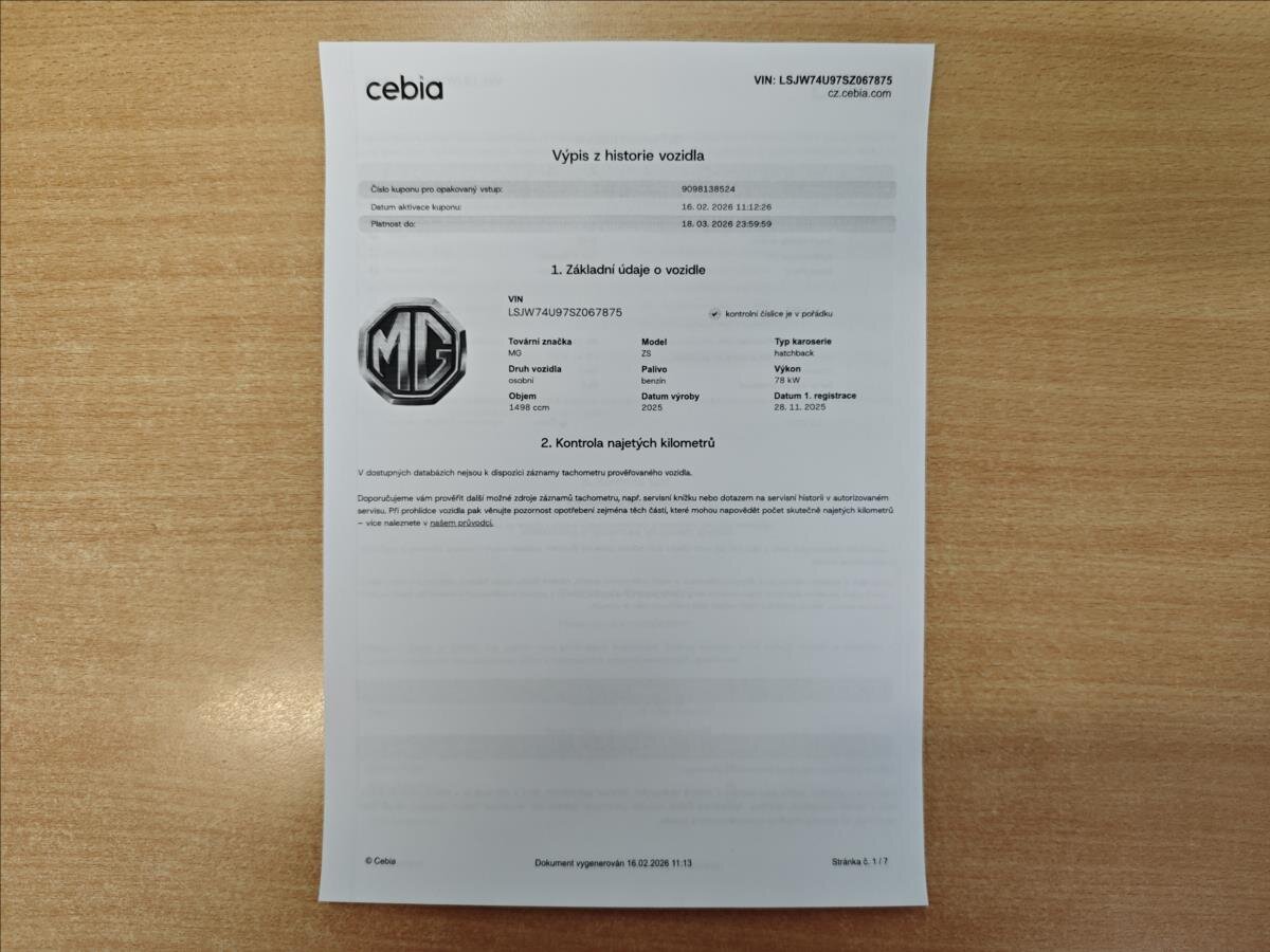 MG ZS SUV 1,5 l 78 kw