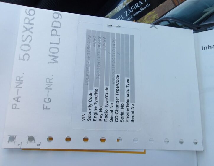 Opel Zafira Kombi 2,0 l 125 kw