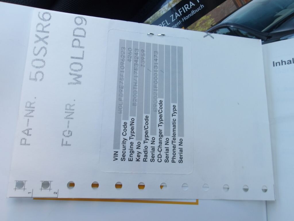 Opel Zafira Kombi 2,0 l 125 kw