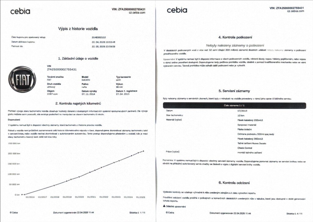 Fiat Ducato Skříň 2,3 l 96 kw