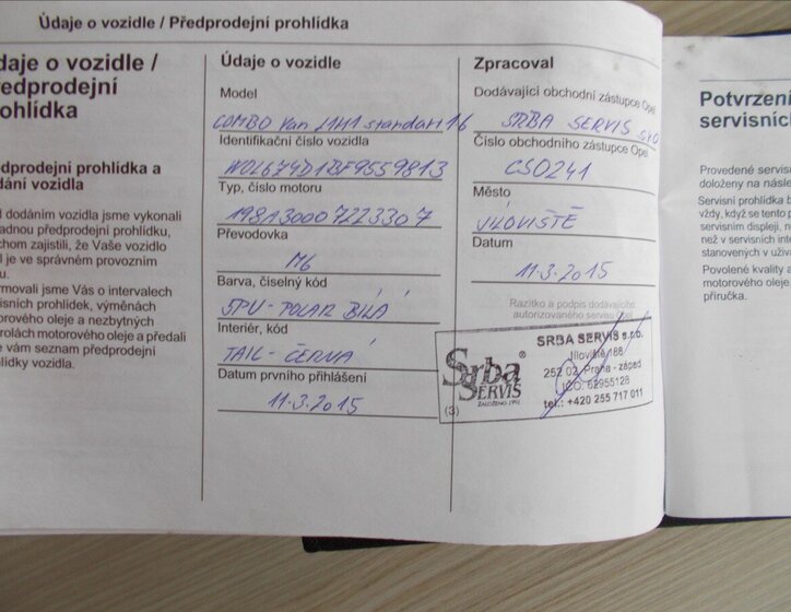 Opel Combo Skříň 1,6 l 77 kw