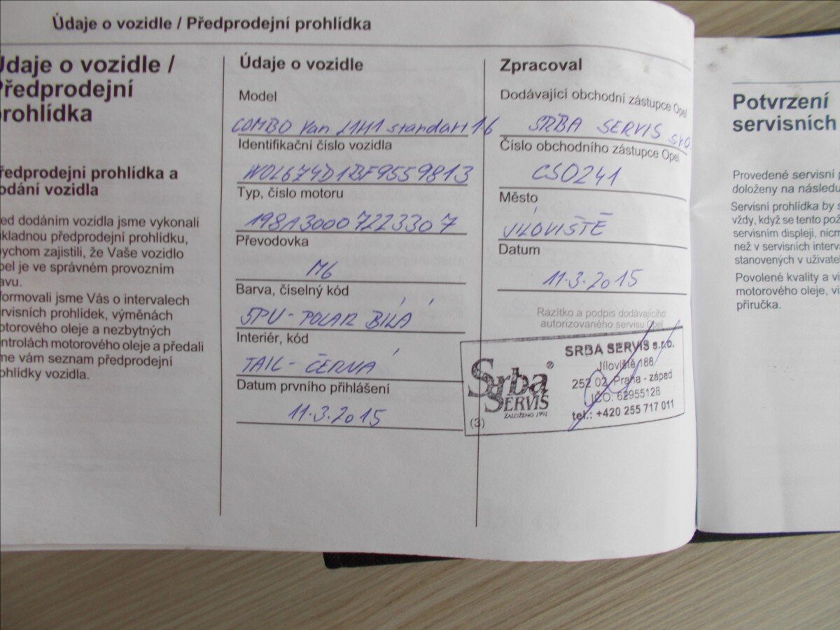 Opel Combo Skříň 1,6 l 77 kw