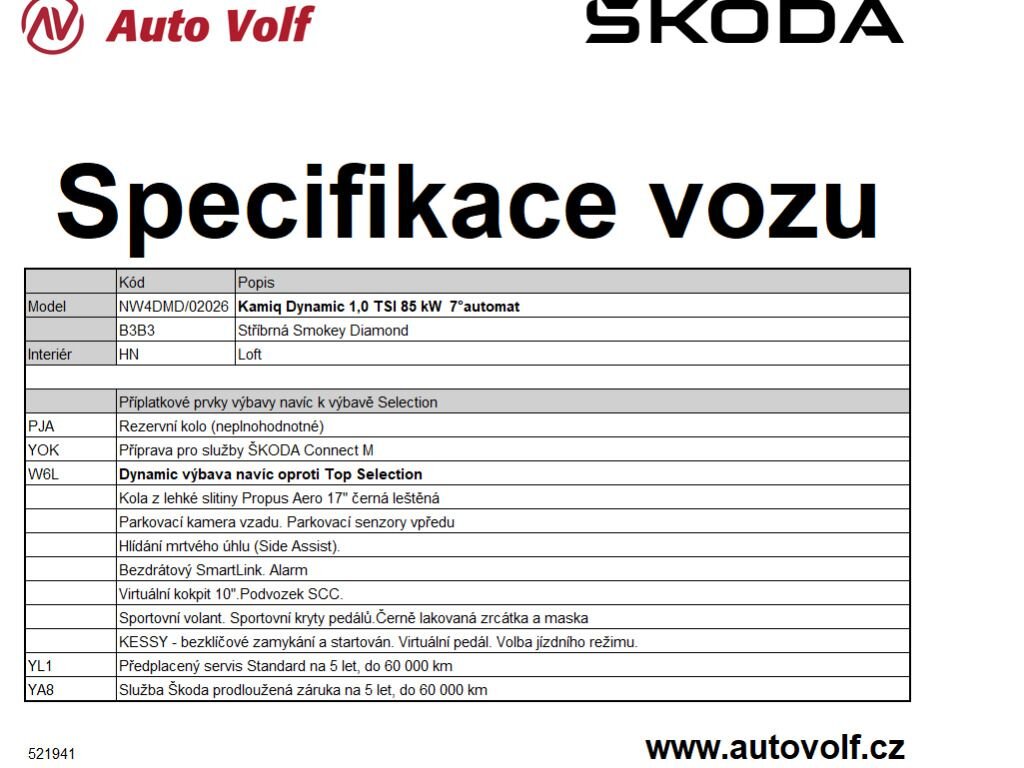 Škoda Kamiq SUV / Terénní 999,0 85 kw