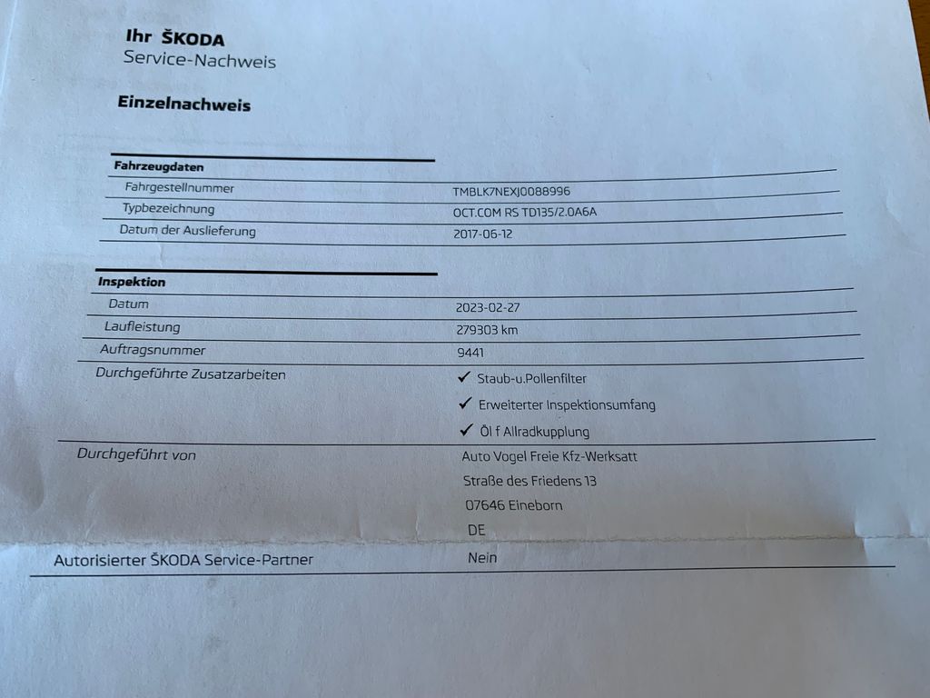 Škoda Octavia Kombi 2,0 l 135 kw