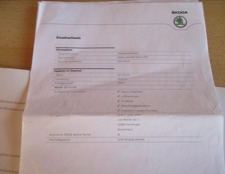 Škoda Fabia Kombi 1,2 l 63 kw