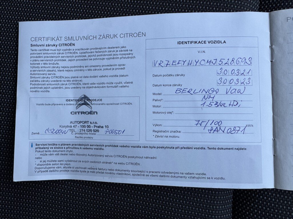 Citroën Berlingo Skříň 1,5 l 75 kw