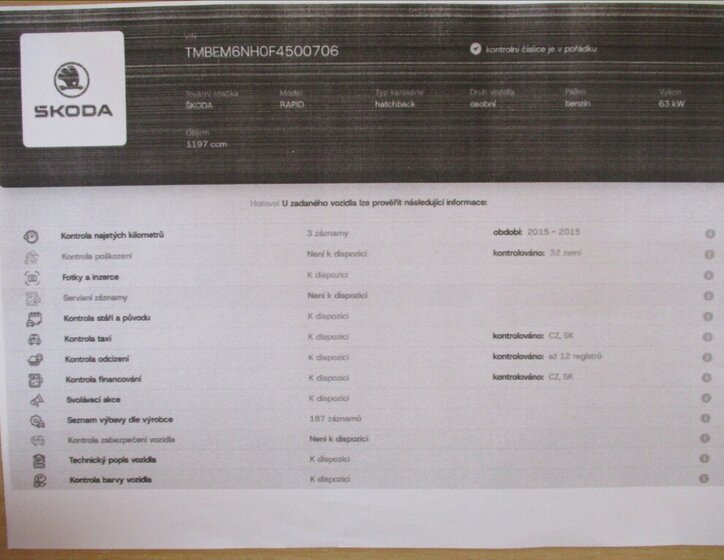 Škoda Rapid Hatchback 1,2 l 63 kw
