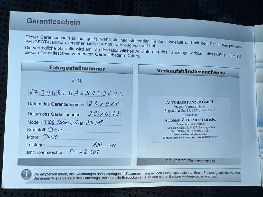 Peugeot 3008 MPV 2,0 l 120 kw