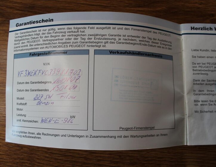 Peugeot 207 Kombi 1,4 l 54 kw