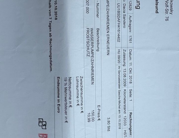 Dacia Sandero Hatchback 1,6 l 64 kw