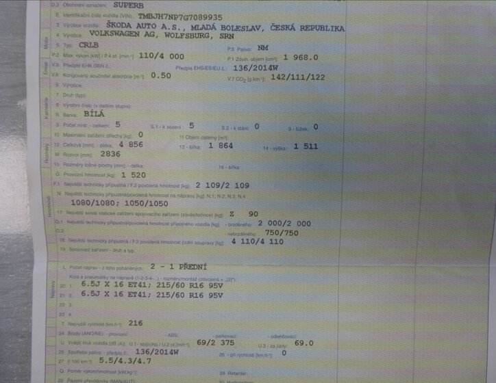 Škoda Superb Kombi 2,0 l 110 kw