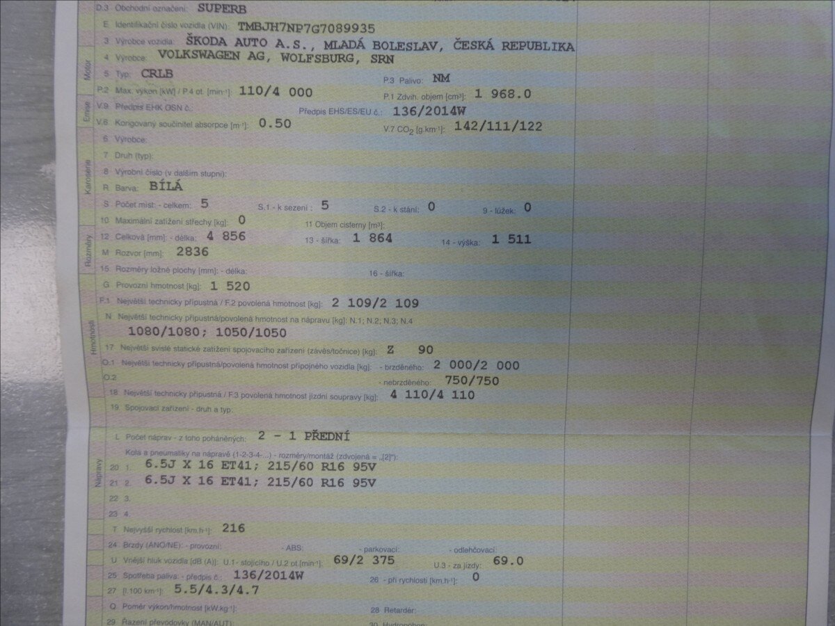 Škoda Superb Kombi 2,0 l 110 kw
