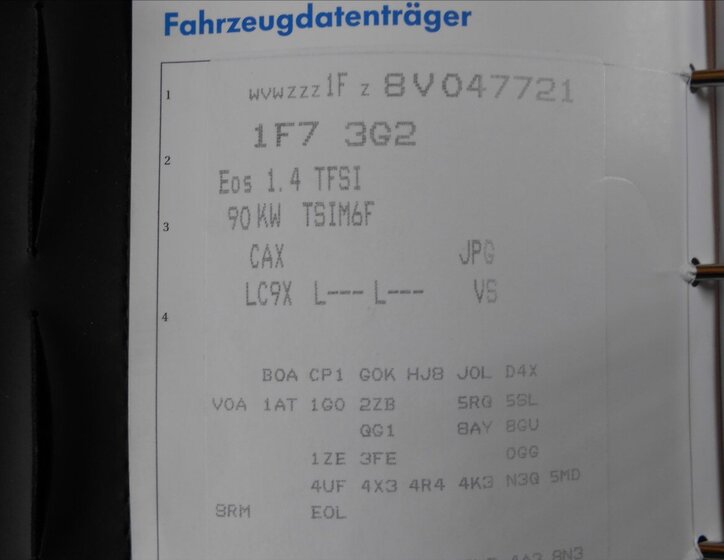 Volkswagen EOS Kabriolet 1,4 l 90 kw