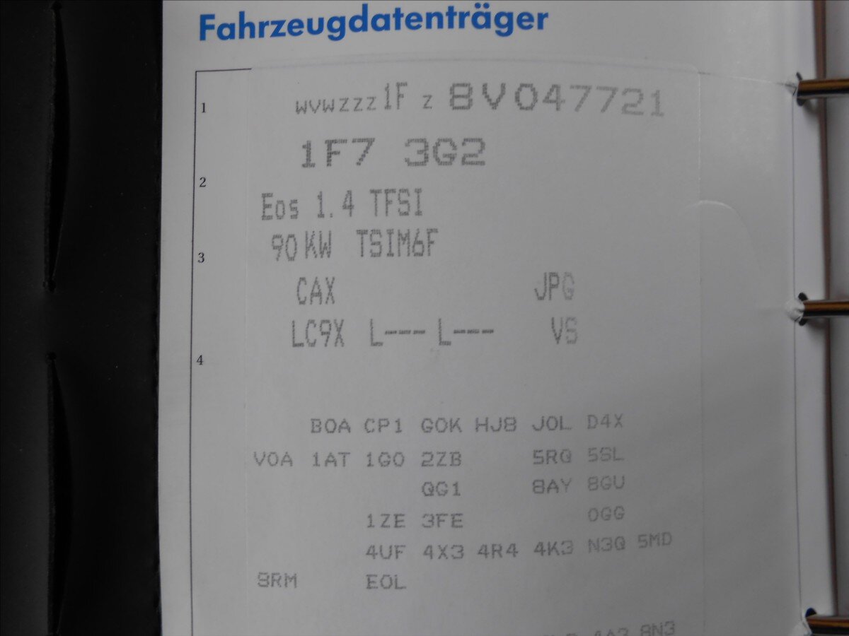 Volkswagen EOS Kabriolet 1,4 l 90 kw