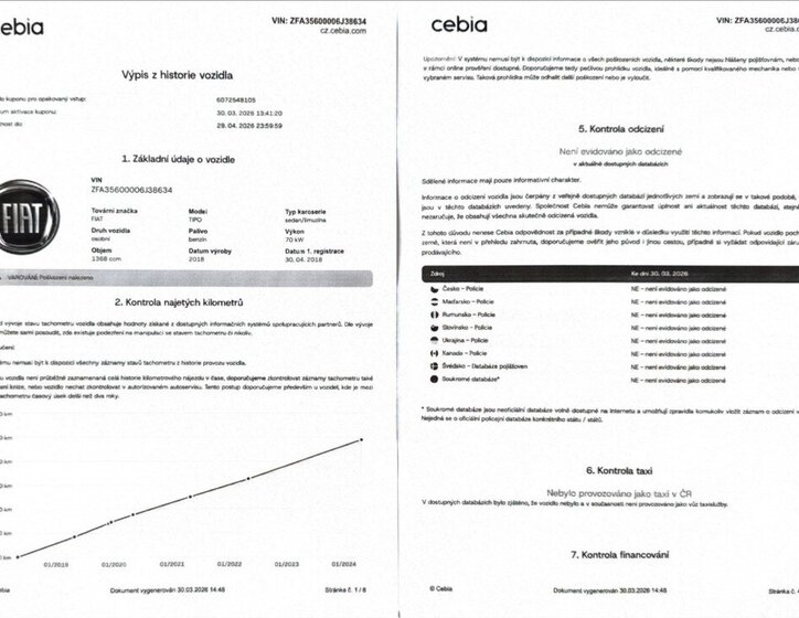 Fiat Tipo Sedan / Limuzína 1,4 l 70 kw