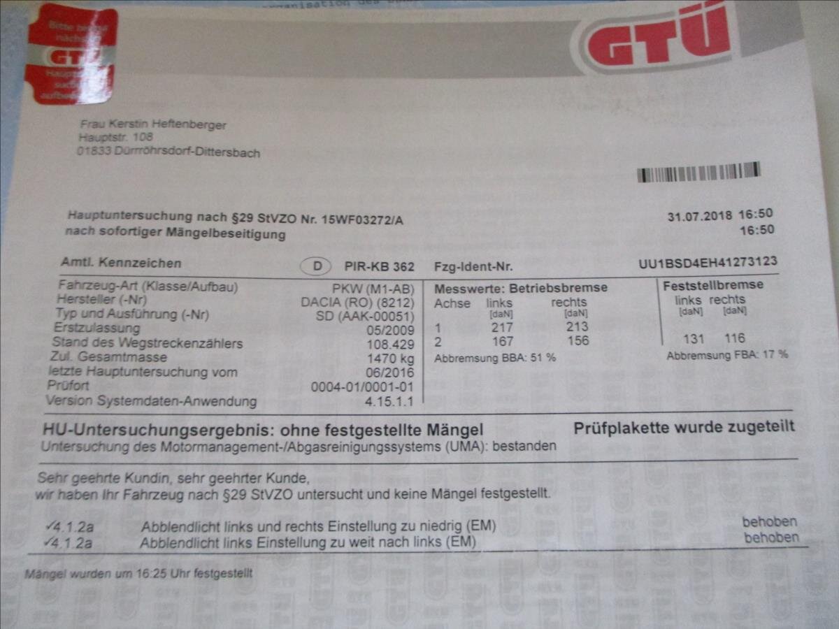 Dacia Sandero Hatchback 1,4 l 55 kw