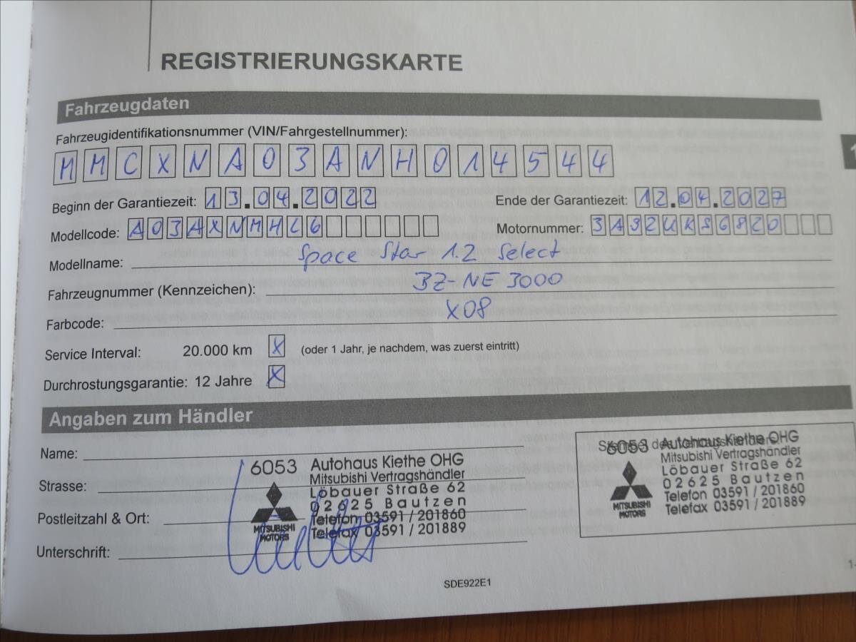 Mitsubishi Space Star Hatchback 1,2 l 52 kw