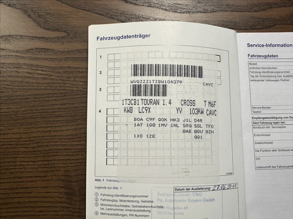 Volkswagen Touran MPV 1,4 l 103 kw