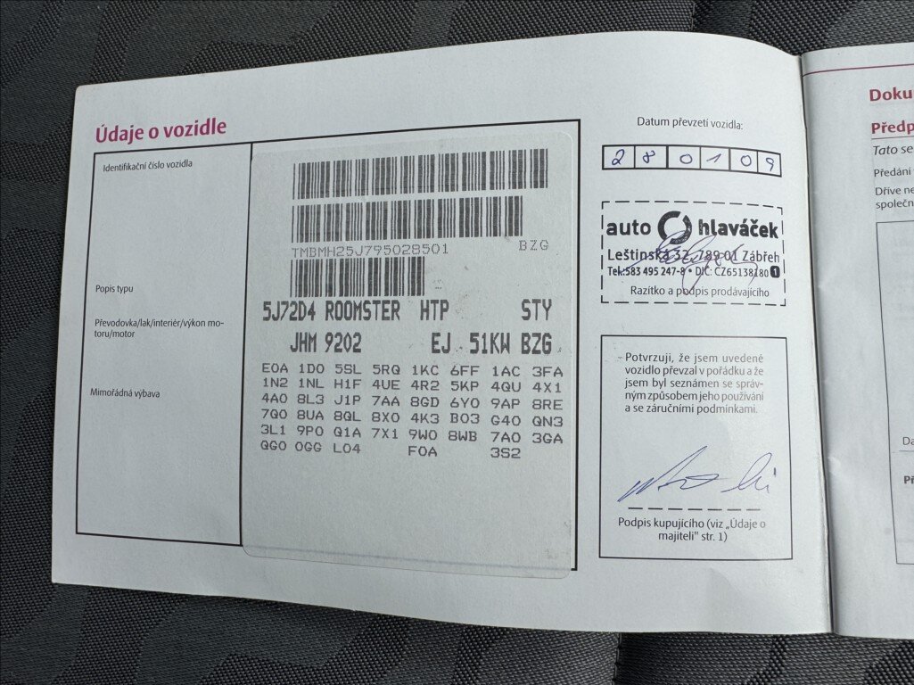 Škoda Roomster Kombi 1,2 l 51 kw