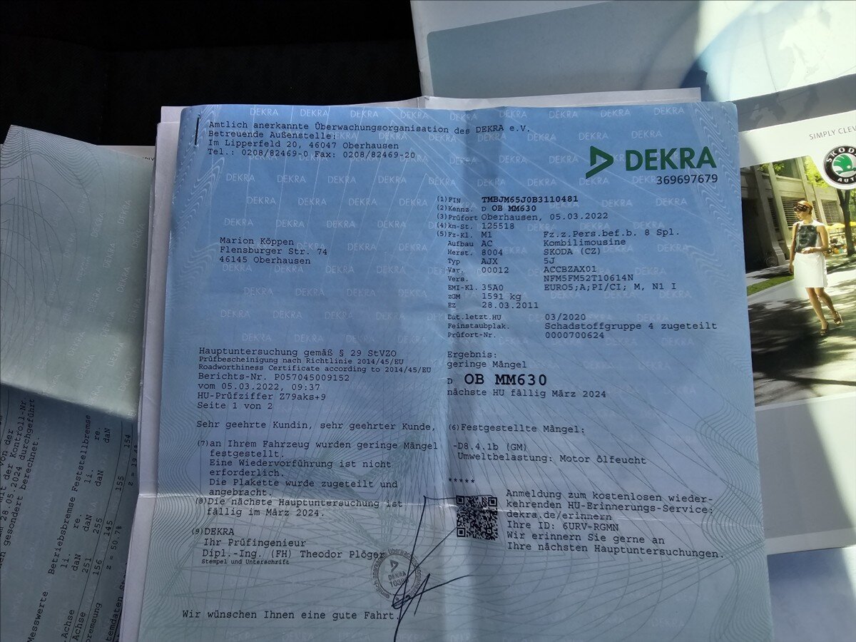 Škoda Fabia Kombi 1,2 l 63 kw