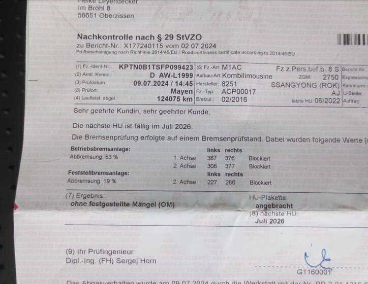 SsangYong Rodius VAN-Minibus 2,0 l 114 kw