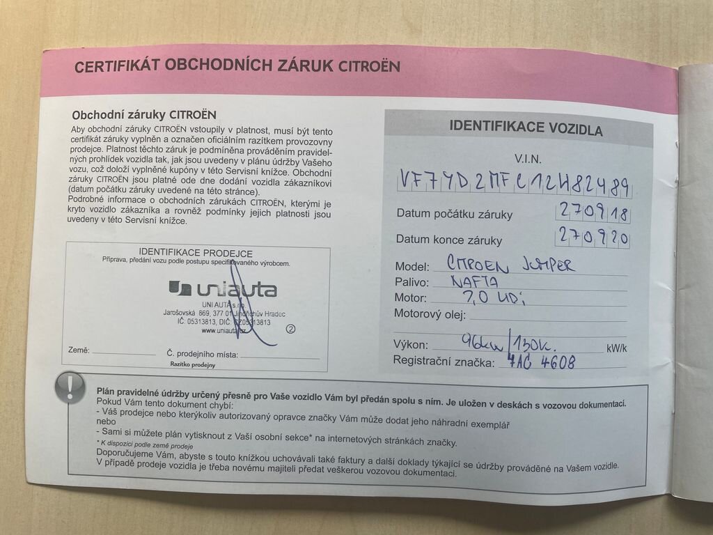 Citroën Jumper Skříň 2,0 l 96 kw