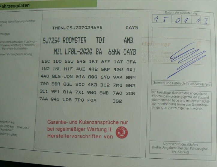 Škoda Roomster MPV 1,6 l 66 kw