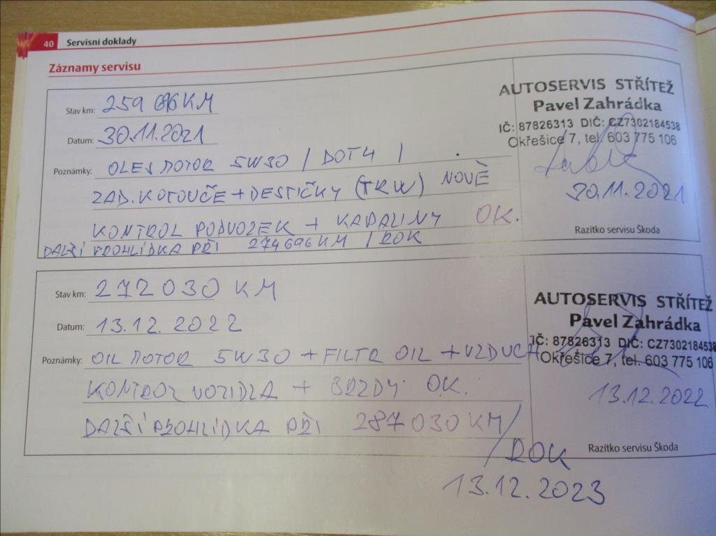 Škoda Octavia Sedan / Limuzína 2,0 l 103 kw