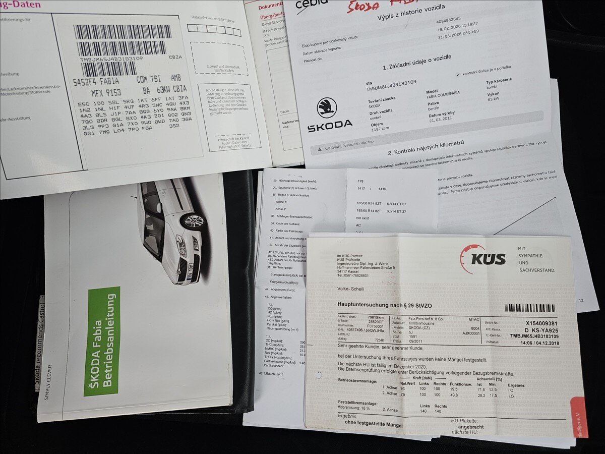 Škoda Fabia Kombi 1,2 l 63 kw