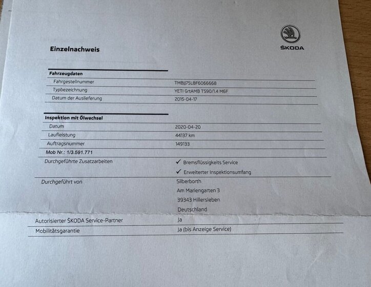 Škoda Yeti SUV / Terénní 1,4 l 90 kw