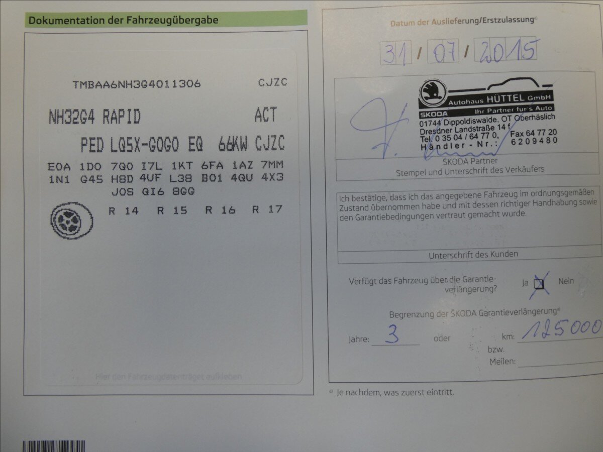 Škoda Rapid Sedan / Limuzína 1,2 l 66 kw