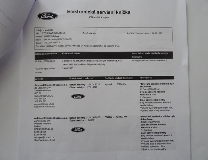 Ford S-MAX MPV 2,0 l 110 kw