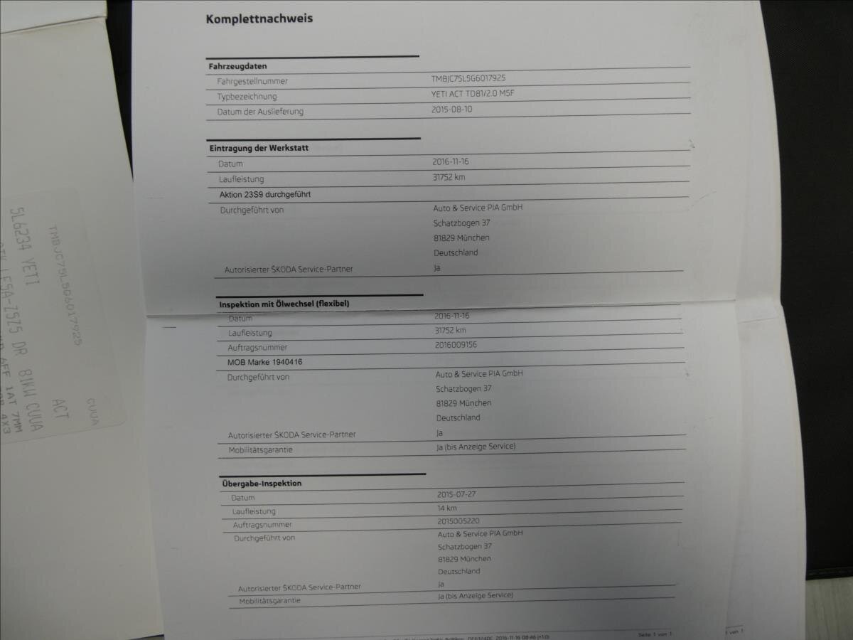 Škoda Yeti SUV 2,0 l 81 kw